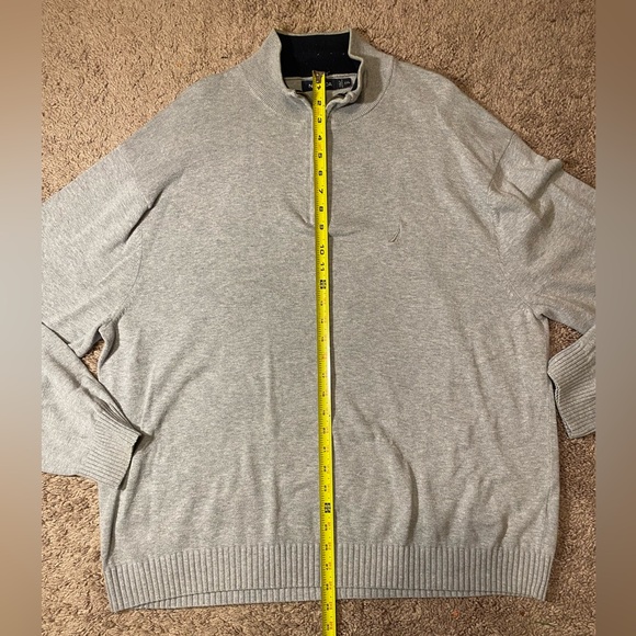 Nautica 1/4 Zip Dress Pullover Turtleneck Adult Mens Size 2XL XXL Gray Coat - Picture 5 of 9